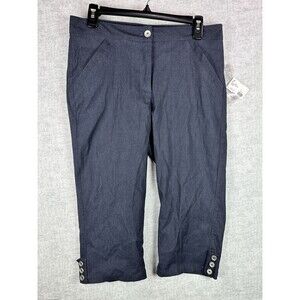 NWT Zoe by Michael Phillips Gray Capri Pants Womens Size 6 Stretch